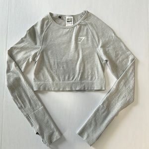 Gymshark Light Gray Crop Long Sleeve Top | Size: S | $18